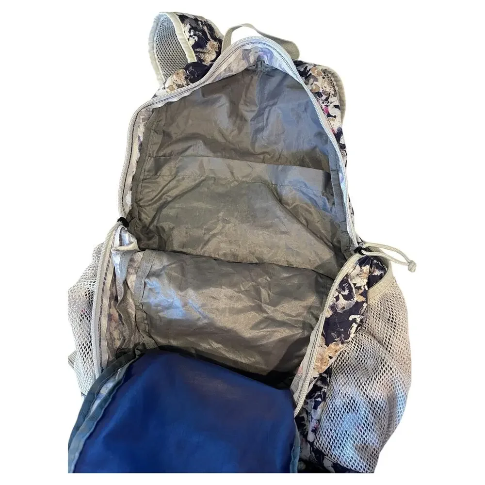 Eddie Bauer Stowaway Convertible Light Backpack Daypack Floral Design